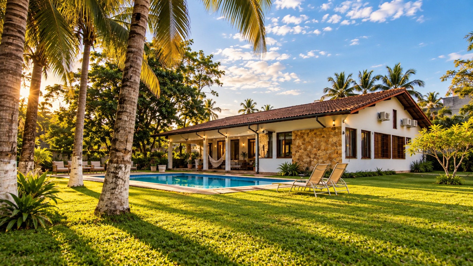 Casa Soul Sol com piscina, coqueiros e jardim