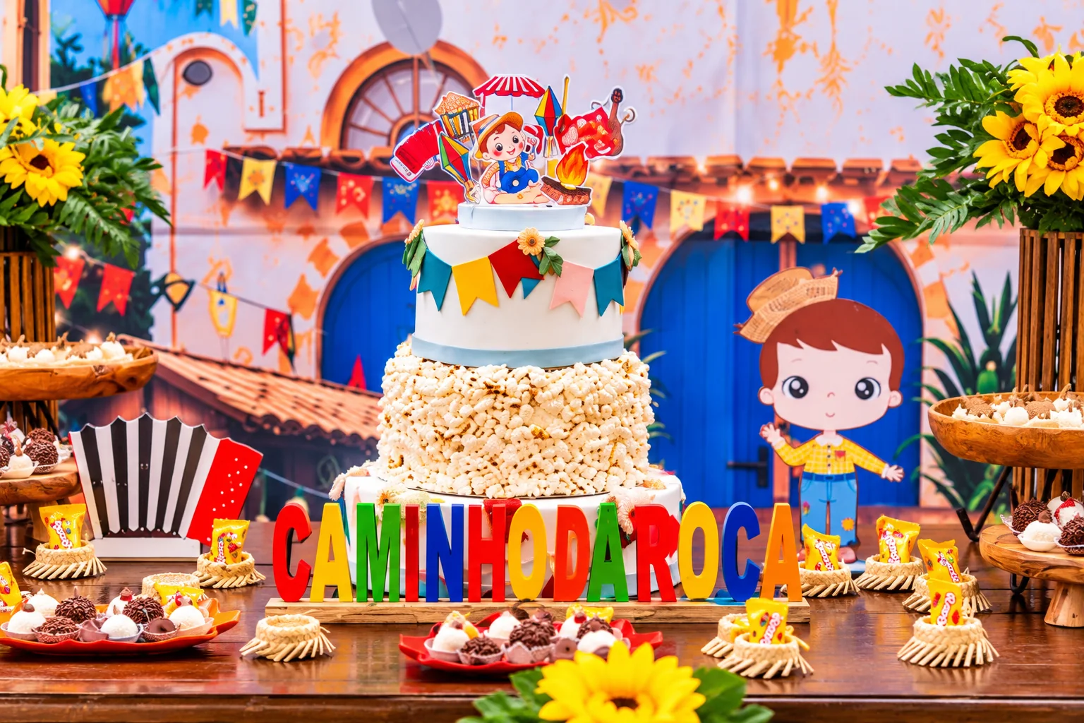 Bolo decorado para festa junina na Casa Soul Sol